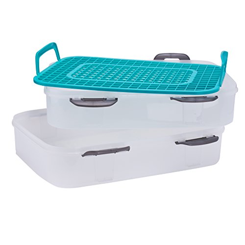 Frischhaltebox Container mit 2 Einsätzen und Traggriffen 40x30x18 cm - 6