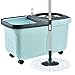 Produktbild GHH Set Clean Twist Disc Mop Wischer Für Reinigung, Und Mikrofaser 1 Bodenbürsten Moppkopf Doppelantrieb Trennbar (größe: 49 * 28 * 25,5 cm)