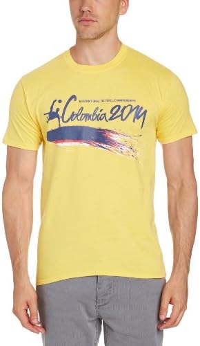 Football Fan Men's Colombia Brush Regular Fit Short Sleeve T-Shirt, Yellow, Large