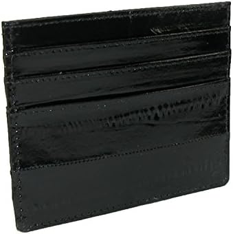 MJ Masters Men's Eel Skin Card Holder and Front Pocket Wallet, Black