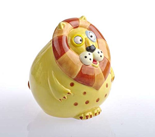 by-Bers Serengeti Spardosen aus Keramik, außergewöhnliches Design, handbemalt, als Löwe, Affe, Tiger, Giraffe, Nashorn, Nilpferd, Rosarote Panther Zebra Spardose, Sparbüchse Sparschwein oder Sparkasse im besonderen Design (Löwe) - 2