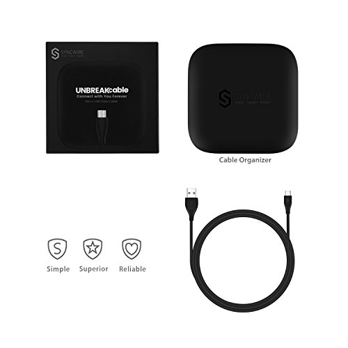 Micro USB Kabel Syncwire UNBREAKcable – Lebenslange Garantieserie – [High Speed Sync und Ladekabel] 2.4A Ladekabel Samsung für Android Smartphones, Samsung, HTC, Sony, Nexus und mehr – 1m/3,3ft Schwarz - 6