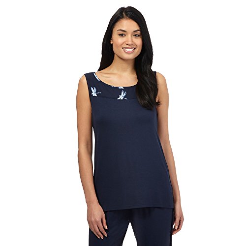 Lounge & Sleep Womens Navy Dragonfly Print Yoke Pyjama Vest Top 12