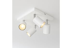 CGC Lighting Modern Contemporary Design Adjustable Heads GU10 Ceiling Spot Lights (White, Four Square)