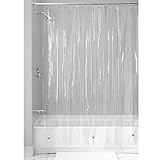 InterDesign Vinyl Liners Futter für Duschvorhang, 183,0 cm x 183,0 cm großer Vorhang aus schimmelresistentem PVC-Vinyl mit zwölf Ösen, durchsichtig