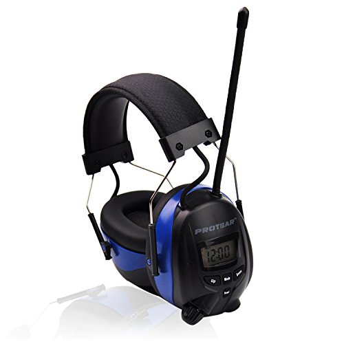 Protear Bluetooth & Radio AM / FM Gehörschutz Gehörschutz Sicherheit Ohrenschützer mit Digitalanzeige für das Mähen, Zertifiziertes NRR 25dB - 8