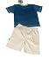 Boys Baby Toddler Big Whale Multi Print T-Shirt & Shorts Set 6 to 23 Months (6-12 Months, Blue T-Shirt + Cream Shorts)