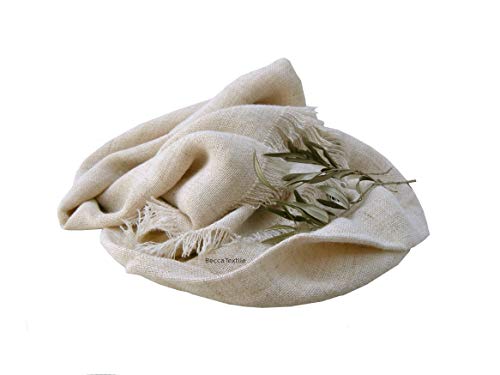 Decorative blanket of natural fabric, hemp, jute,handmade by BeccaTextile.