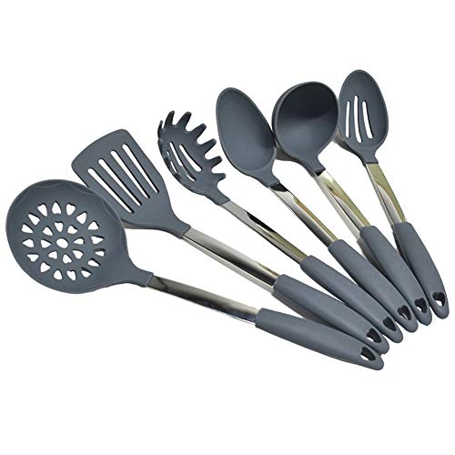 JSS-Set da cucina in Silicone, resistenti al calore, utensili da cucina-Set di 6 utensili da cucina in Silicone