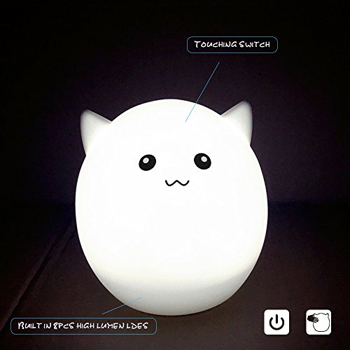 IDEALEBEN Wiederaufladbare LED Silikon Bunte Nachlicht 3 Licht Modus & Tap Steuerung Nachtlicht für Kinder Kinder Schlafzimmer Dekor - 2