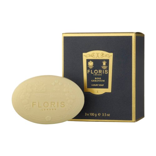 Floris London Rose Geranium Luxury Soap Collection 3 x 100 g
