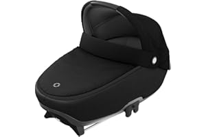 Maxi-Cosi Jade Babywanne, sichere Babywanne mit ISOFIX Installation im Auto, komfortabler Kinderwagenaufsatz, geeignet ab Geburt bis ca. 6 Monate (max. 9 kg oder 40 bis 70 cm), Essential Black