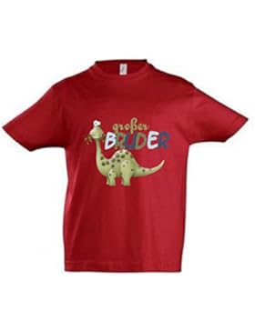 wolga-kreativ T-Shirt großer Bruder rot Dino Dinosaurier