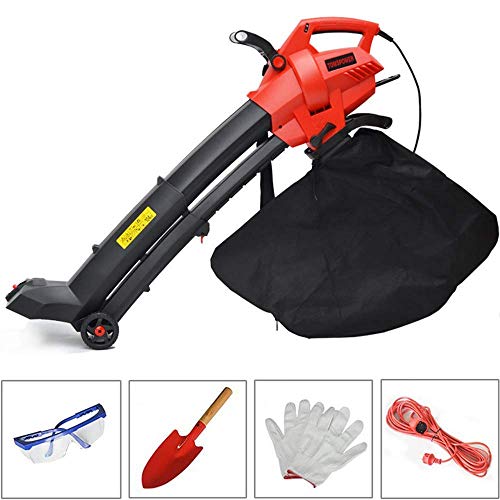 Ankeo Garden Vacuum & Mulcher - 35 Litre Collection Bag, 3 In 1 Leaf Blower -3000W,15:1 Shredding Ratio, Automatic Mulching Compacts Leaves In Bag And10m Cable