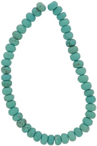 Tennessee Crafts1631 4 by 6mm Semi Precious Dyed Howlite Turquoise Rondell Bead, 48-Piece