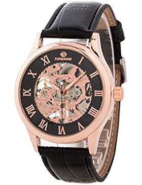 Gute Elegante Steampunk Herren Mechanische Armbanduhr aufziehbar roségoldenem schwarz Roman