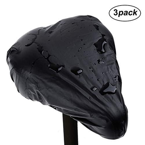 Preisvergleich Produktbild 3pcs Sattelbezug Wasserdicht elastische Fahrradsattel Schutzhülle für Rennrad, Mountainbike, Damenrad, E-Bike -Schwarz