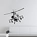 ColorfulHall 23.6" X 32.3" Black War Aeroplanes Army Helicopter Plane Wall Decal Wall Stikcer Removable Vinyl Wall decor Bedroom Kids Childrens Room Decoration