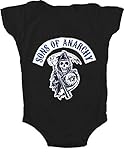 Sons Of Anarchy Soa Reaper Insignia Black Baby Infant Creeper Romper Onesie (Small 6-12Months)