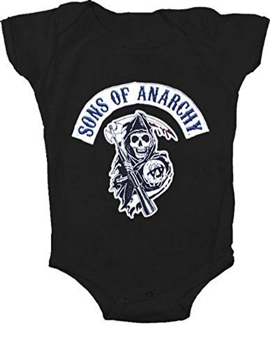 Sons Of Anarchy Soa Reaper Insignia Black Baby Infant Creeper Romper Onesie (Small 6-12Months)