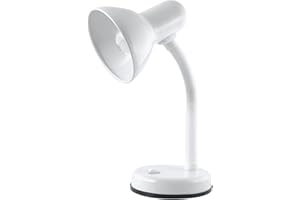 HOMELIFE FOR EASY LIVING HOMELIFE 35w 'Classic' Flexi Desk Lamp with Versatile Flexible Neck - Integral On/Off Switch - Approx. 34cm Height - L958WH - Diamond White