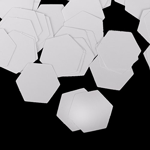 MagiDeal 100 Stück Hexagon Englisch Papier Stückung Steppvorlagen Schablonen – Weiß, 26mm - 3