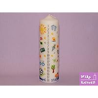 Geburtstagskerze Lebenslicht, Geburtskerze, Lebenskerze zur Geburt Nr.14 25x6 cm Alle Motive 100% Handgefertigt