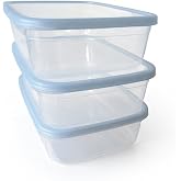 Kapaklı Saklama Kabı 3'l&uuml; Set, 3000 ml Her Biri, Şeffaf, BPA İ&ccedil;ermez, Hava Ge&ccedil;irmez, İstiflenebilir