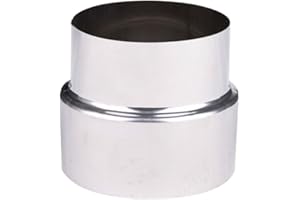 Lioaeust Conector de tubo de acero inoxidable, reductor de tubo de estufa, adaptador de chimenea, tubo de estufa para conectar tubos de combustión de conversión, diámetro de 100 mm/diámetro de 60 mm