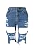 Produktbild iRachel Damen Denim Zerrissen Jeans Hohe Taille Short kurze Hose Ripped Loch Capri Hose