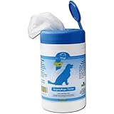 Augenpflege Tücher 120 Stück mit einer augen­verträgli­­chen Lotion getränkt in Spenderbox für Hunde