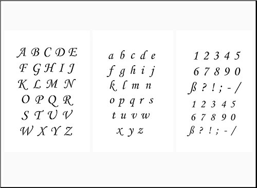 3er Schablonen Set 00039 – Buchstaben groß, klein und Zahlen - 2