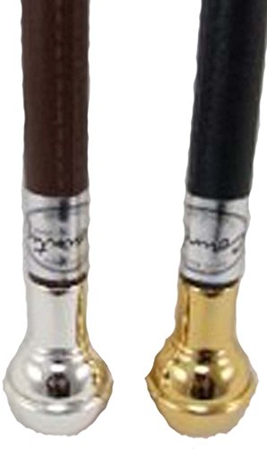 24-Black-Leather-Bound-Show-Cane-Silver-Coloured-Metal-Ball-End-and-Tip-Made-In-England-Fibreglass-Centre