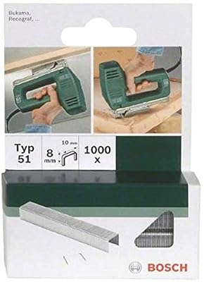 Bosch 2609255831 Set de 1000 agrafes à fil plat Type 51 Largeur 10 mm Epaisseur 1 mm Longueur 6 mm