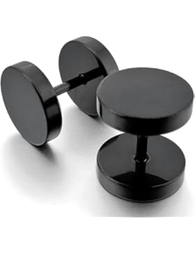 Cameleon-Shop - Fake Plug Ohrstecker Edelstahl - Schwarz - 9mm