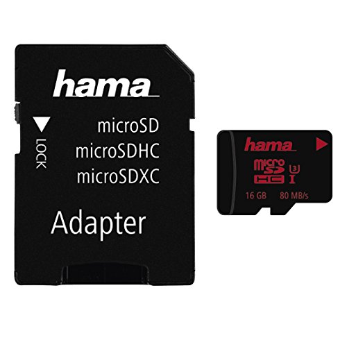Hama microSDHC 16GB UHS Speed Class 3 UHS-I 80MB/s + Adapter/Foto