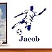 Personalised Footballer Boys Name Football Sport Wall Art Sticker - Childrens Art Vinyl Decal Transfer, Bedroom, Playroom, Lounge, Easy to Apply, Free Applicator, Easy Peel - Please Message Us With Your Required Name (Please Choose Your Size & Colour Using the Selection Boxes) - by Rubybloom Designs