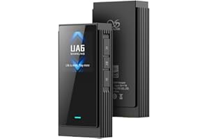 SHANLING UA6 Kopfhörerverstärker, tragbarer USB DAC Amp, DAC CS43131x4, 768kHz/32bit DSD512, 1,3IN Display, für Android/iOS/Mac/Windows, 3,5/4,4 mm/SPDIF-Ausgang, bis zu 361mW@32Ω Ausgang (Black)