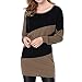 Produktbild FORH Damen Kleider Herbst Casual Langarm Lang T-Shirts Getäfelten Drucken Tops Langarm O-Ausschnitt Oberteile Sweatshirt Tuniken Bluse Hemden