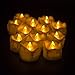Produktbild iDoo Flackernde, flammenlose, batteriebetriebene LED Teelichter (nicht duftend, 60 Stunden Batterielaufzeit) Ideal für Geburtstage, Hochzeiten, Partys, Halloween und Weihnachten – 12er Pack quadratische Kerzen in Gelb