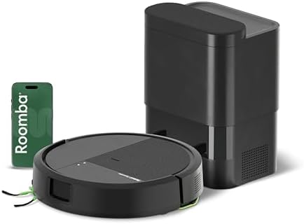 iRobot Roomba® 115 Combo Robot Aspirapolvere Lavapavimenti con AutoEmpty™ Dock, 15.000 Pa, SmartScrub™, Mappatura ClearView™ LiDAR, Aspirazione e Lavaggio 2 in 1, Nero