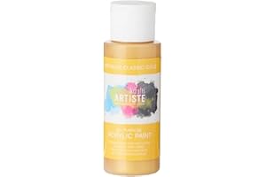 DOCRAFTS ARTISTE Artiste Acrylic Paint 59ml 2Oz Metallic Classic Gold, Quick-Drying Professional Art, Craft And Hobby Artists Paint, Vibrant Colour, Water-Based Paints Cover All Surfaces With Ease, Ideal For Travel Artists