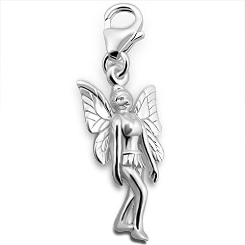 Winged Holy Angel Fairy Sterling Silver Clip on Charm by Kate Benson - fits Thomas Sabo