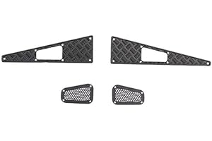 ZLIT RC Car Skid Plate,Hood Metal Skid Plate Trim Set for TRX-4M 1/18 Defender RC Crawler Car Skid Plate Part (Black)