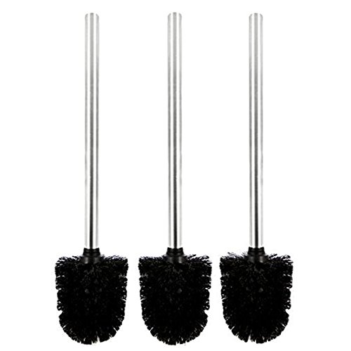 Preisvergleich Produktbild Pixnor 3pcs Schminktisch Kunststoff-Bürsten mit Edelstahlgriff (schwarz)