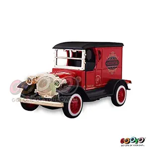 Gooyo Vintage Cars Retro Style 1:32 Hard Top Vintage Cars Scale Die-cast Car Model Collection Light & Sound (Red)