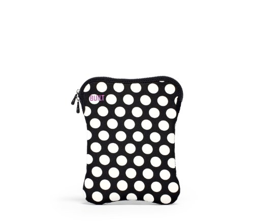 BUILT 9 cm 25.40 E- reader Sleeve &Big Dots Black White