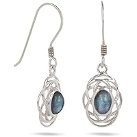 Frau Geschenk-Ohrringe-Labradorit-Sterling Silber-Frau