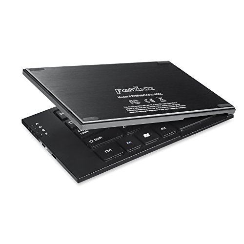 Perixx PERIBOARD-805L Bluetooth Folding Keyboard – Up to 10 Meters Operating Range – Large Desktop Size Keys – Magnetic Foldable Design – 160x96x17mm Pocket Size – Silent X Type Scissor Keys – On/Off Switch – Non-slip Rubber Feet – English Layout - 2