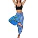Produktbild Damen Hose, Frauen Beiläufige Sommer High Waist Baggy Boho Haremshose Aladinhose Yogahose Strecken Sporthose Freizeithose Casual Lange Hose Streetwear Outdoorhose (Blau,One Size)